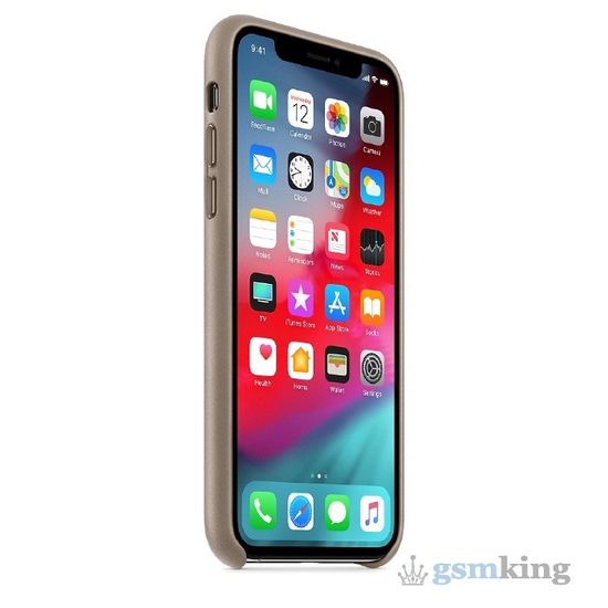 Leather Case iPhone X/XS Taupe (Платиново-серый)