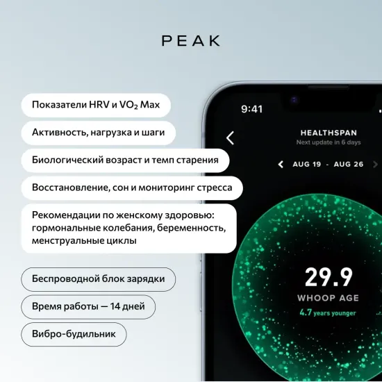 Фитнес-браслет Whoop Peak с подпиской на 1 год (Whoop 5.0)