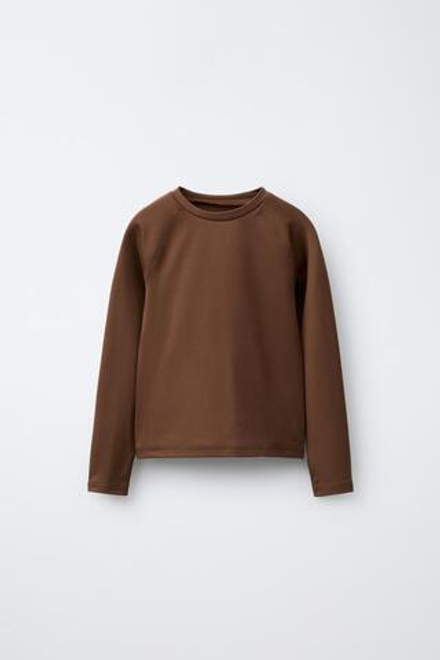 ZARA ТЕРМОФУТБОЛКА С ВОЛОКНОМ THERMOLITE ® FIBER BASE LAYER, КОРИЧНЕВЫЙ