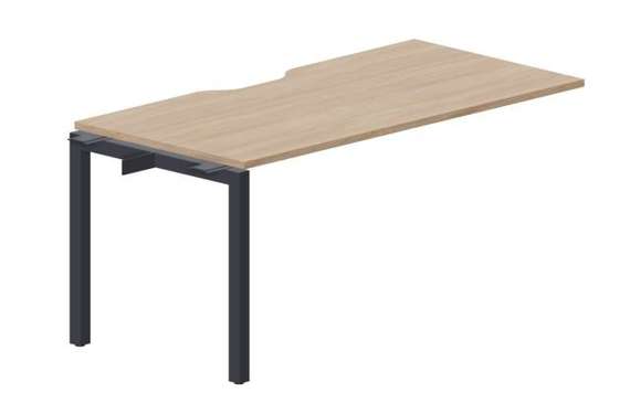 стол Polo 1580х780х750мм (с эргономичным вырезом) - приставной элемент