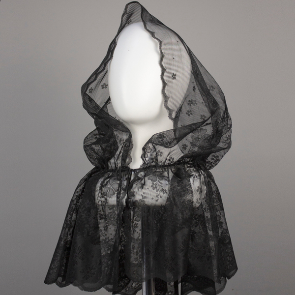 Капор женский ритуальный  Ажурный черный