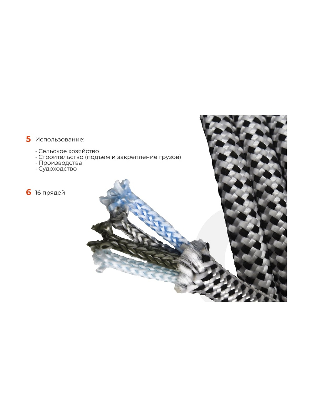 Плетеная веревка Gigant п/п, 32 пряди, 16 мм х 20 м HRS-22