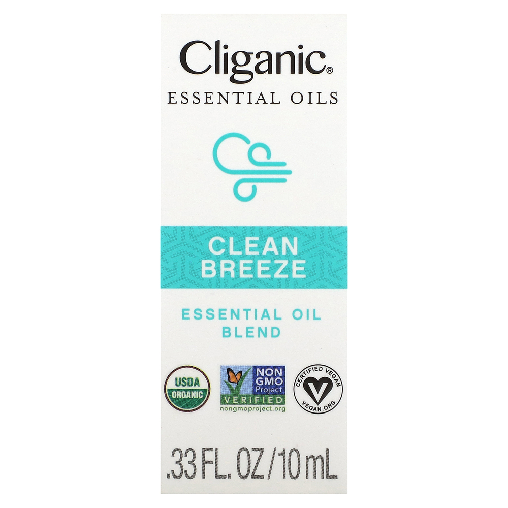 Cliganic, Смесь эфирных масел, Clean Breeze, 10 мл (0,33 унции)