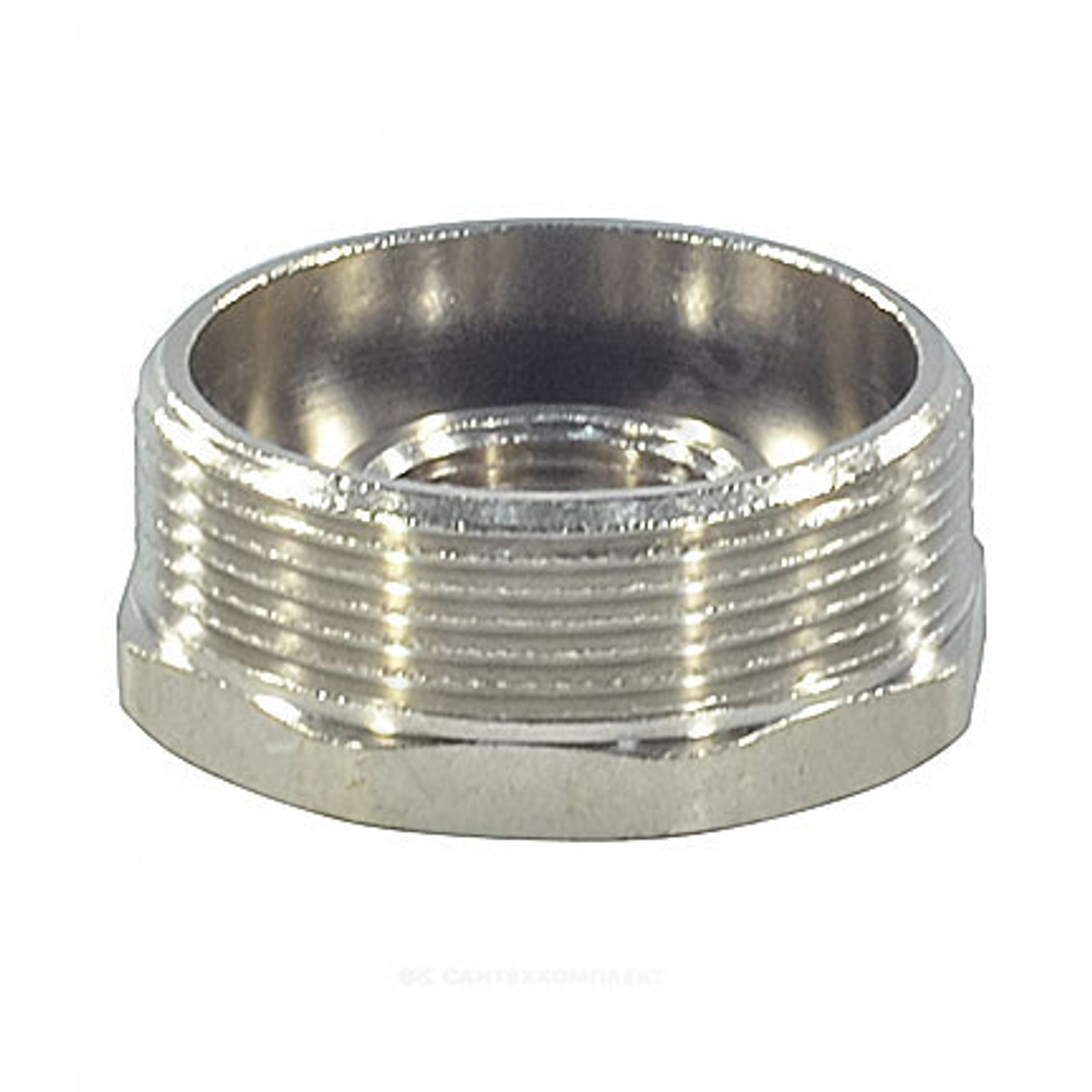 Футорка латунь никель Ду 15х10 (1/2"х3/8") НР/ВР SantechSystems