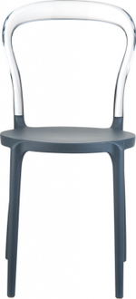 Стул пластиковый Siesta Contract Mr Bobo, темно-серый, прозрачный
