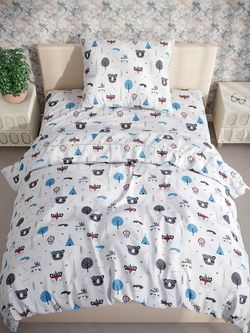 Постельное белье бязь Сказка "Индейцы" 1,5-сп Наволочка 50х70 см 1 шт Простынь на резинке 90x200 смПододеяльник 145x205 см