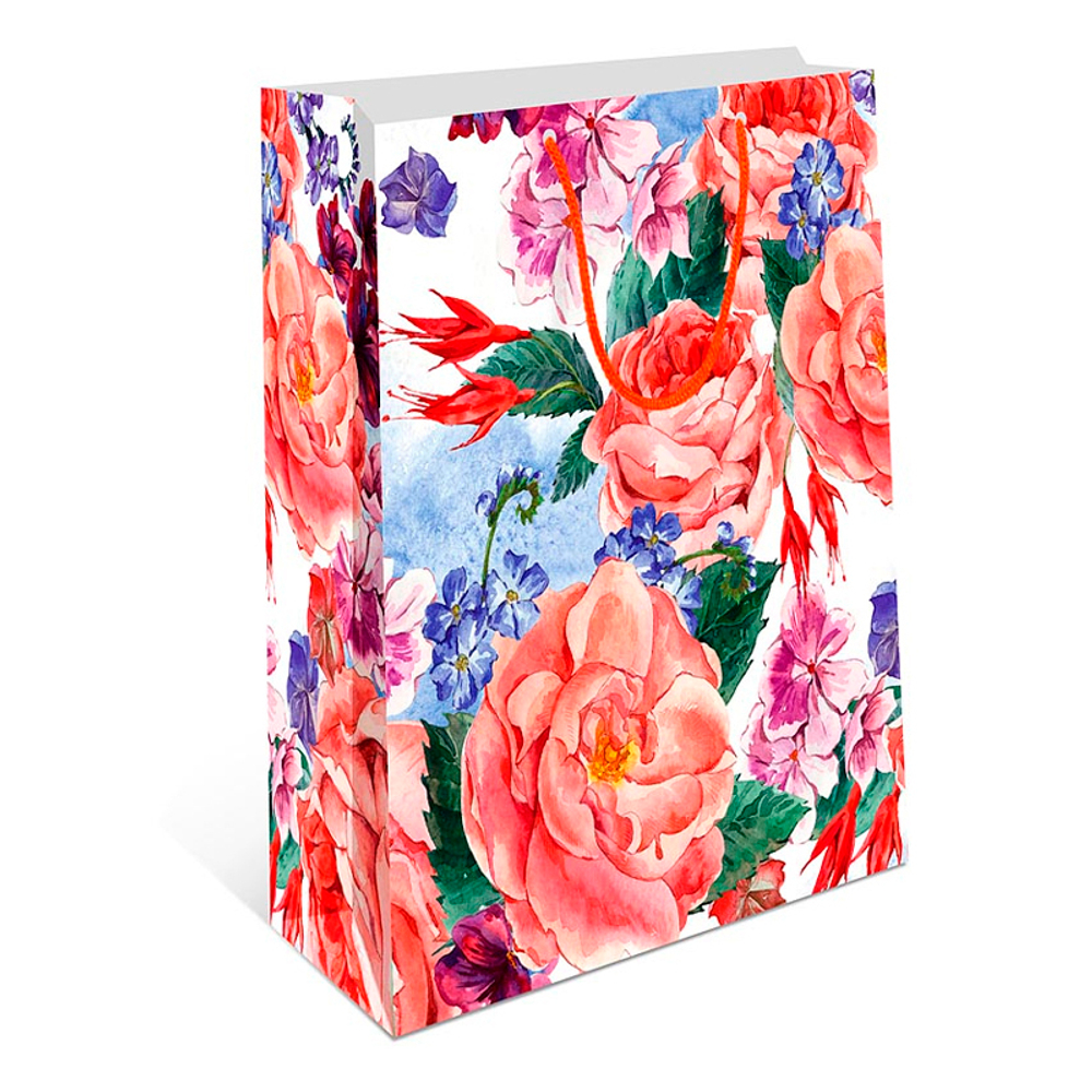 Пакет подарочный "Цветы" 18*10*22,3 см