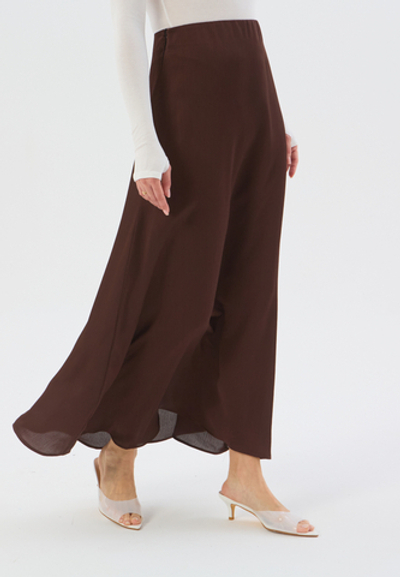 Юбка летняя жатка на резинке коричневая