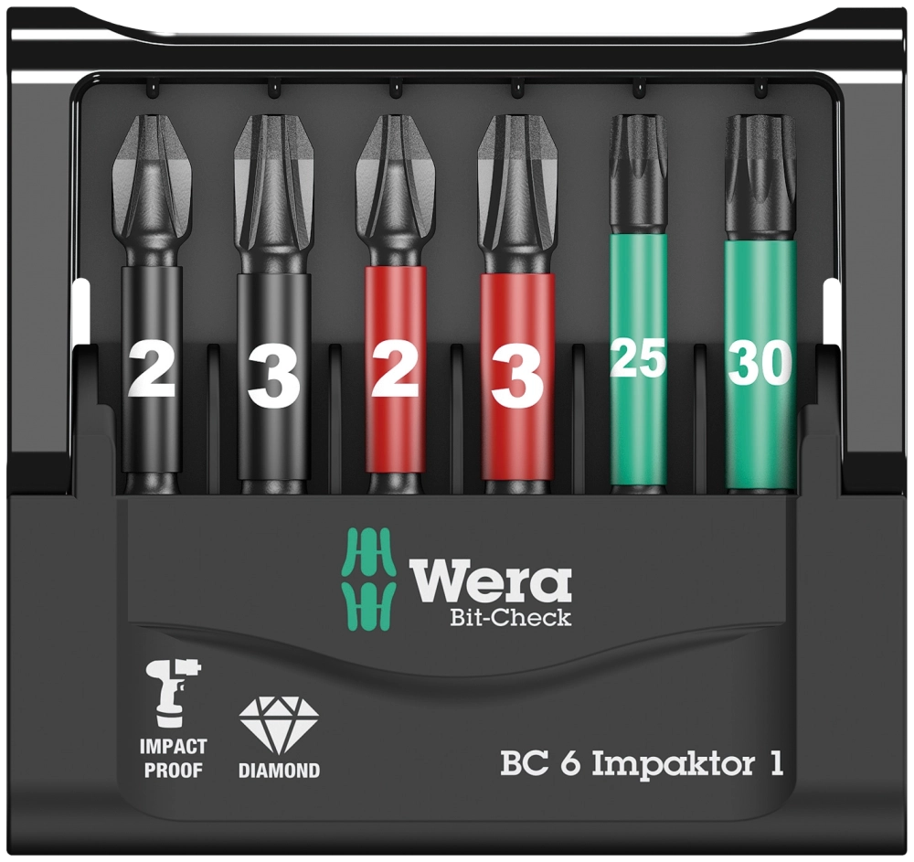 Набор ударных бит Bit-Check 6 Impaktor 1 Wera 05057695001
