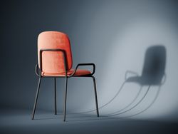 Стул Ror, Double Frame, велюр, черный/темно-красный