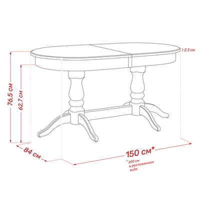 Стол раздвижной Leset Каролина 1Р