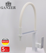 16037-F Смеситель для кухни с гибким изливом (БЕЛЫЙ)  GANZER
