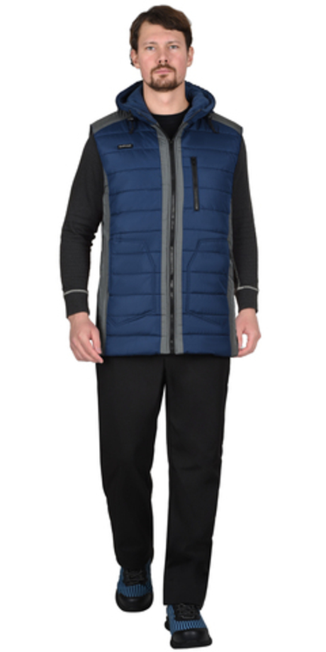 Жилет СИРИУС-УРБАН синий с серым