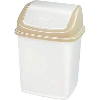Ведро для мусора»Ромашка»35л с перекидным верхом (Эльфпласт)
