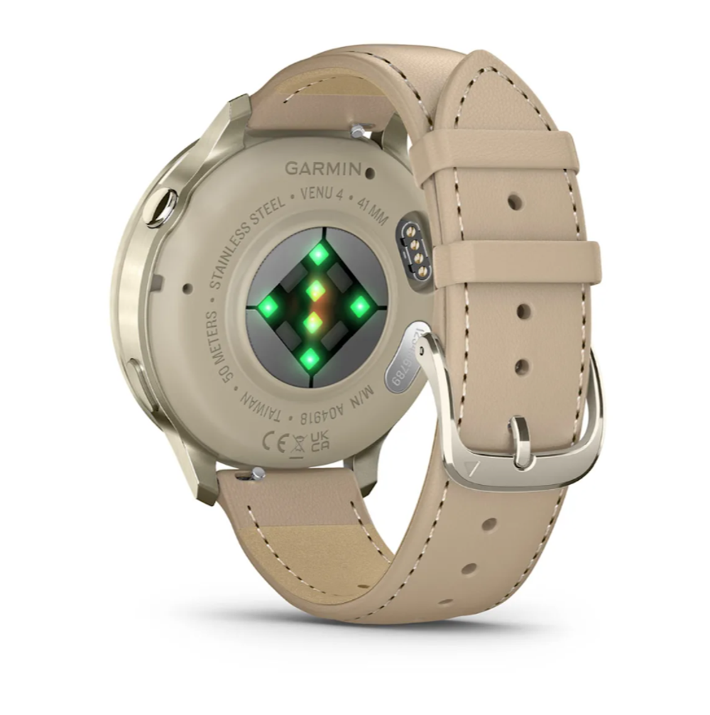 Смарт часы Garmin Venu 4 - 41мм Lunar Gold with Bone Silicone Band and Light Sand Leather Band