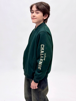 Бомбер трикотажный с начесом для мальчика 9-18 лет Fleur de Vie