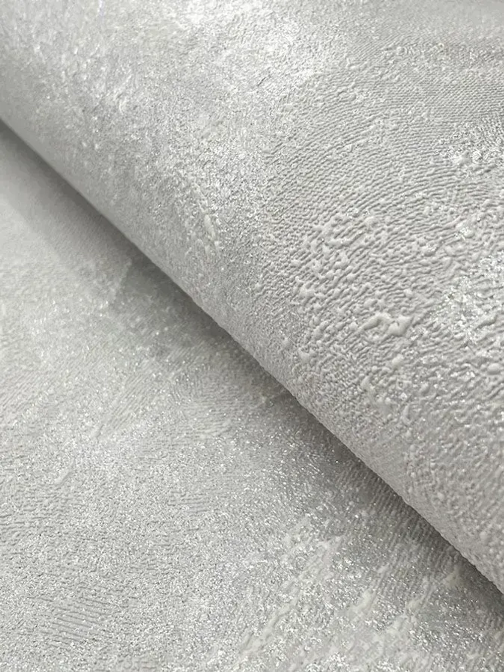 Обои флизелиновые, штукатурка бело-серая перламутровая, метровые, для гостиной, Мальдивы (VILIA, 1796-21)