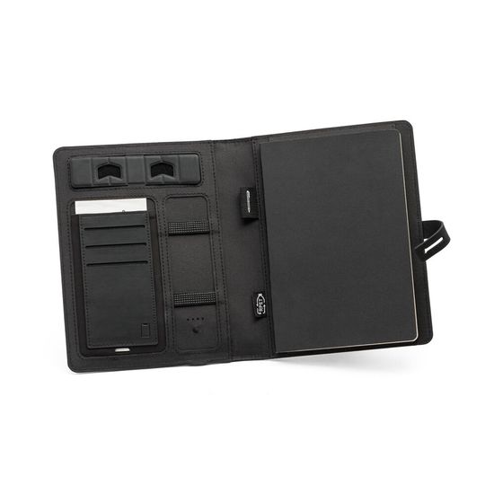 EMERGE A5 FOLDER. Папка А5 из 100% rPET 300D с беспроводным зарядным устройством