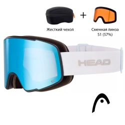 Маска горнолыжная/сноубордическая HEAD HORIZON 5K + SL white/blue + доп. линза (orange)