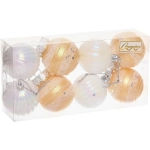 Набор шаров «Восхищение» 5 см (в наборе 8 шт), Белый, золото
