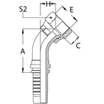 Фитинг DN 12 JIC (Г) 3/4 (45)