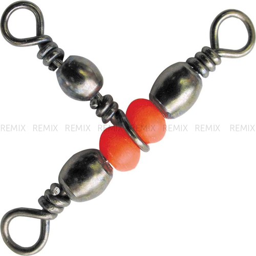 Тройной вертлюг с бусинкой 10*12мм 8шт