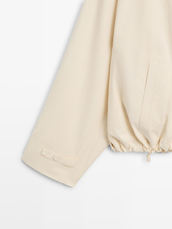 Massimo Dutti Куртка из хлопка с пуговицами, натуральный/кремовый