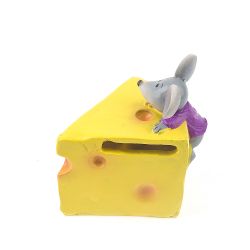 Фигурка декоративная (копилка) "Мышь на сыре" 6*7*7,5см. (min6) (транспортная упаковка)