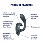 Вибратор-кролик с двойной стимуляцией G for Goddess 1 темно-серый от Satisfyer