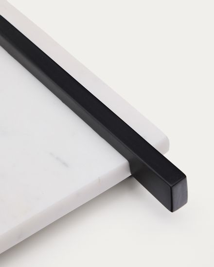 Сервировочная доска Vira из белого мрамора и черного металла