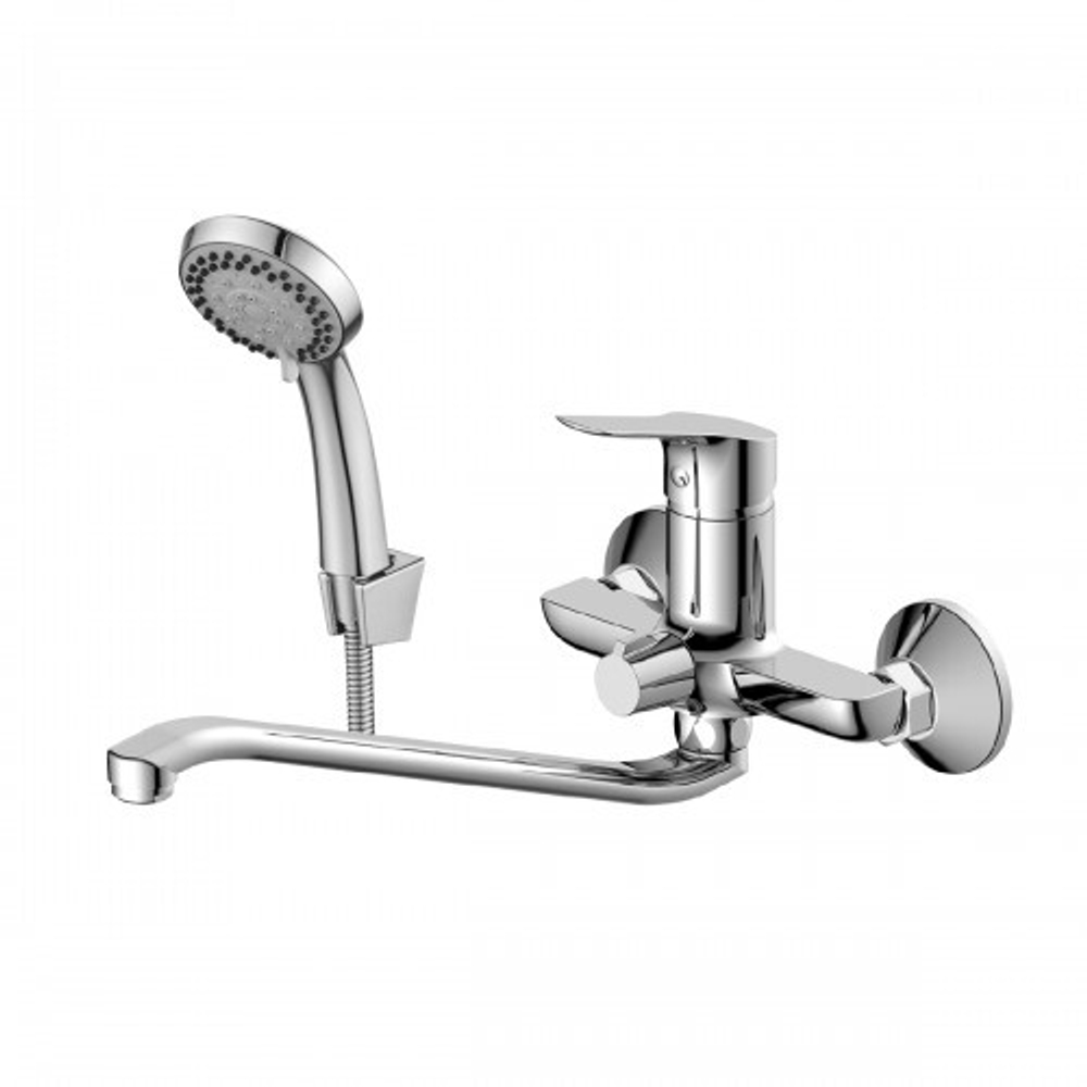 Смеситель RS29-34 ROSSINKA  поворотный излив 35мм (лейка 5-функц. с наст. крепл, шланг душевой 1,5м)