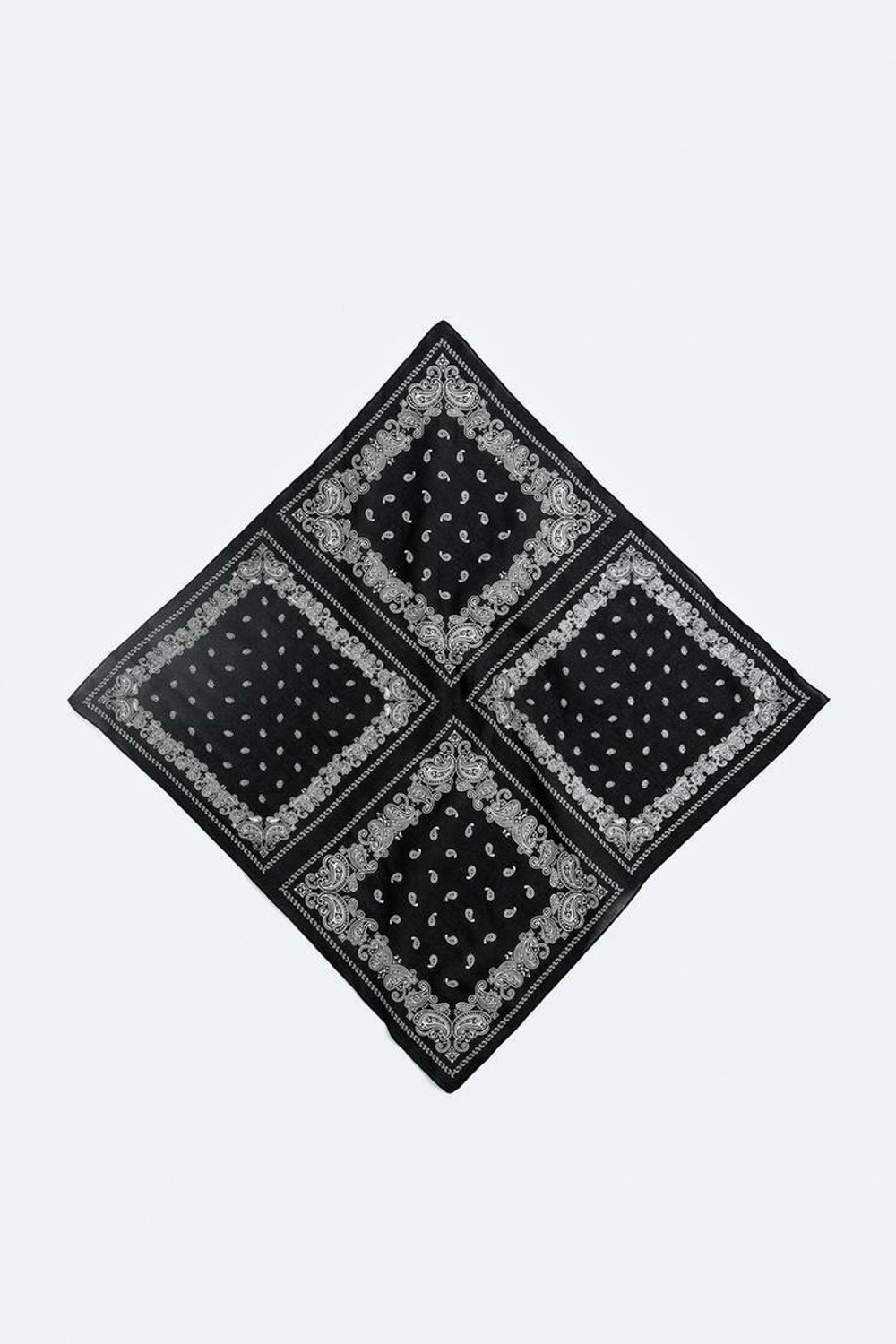 ZARA БАНДАНА С ПРИНТОМ ПЕЙСЛИ, ЧЕРНЫЙ