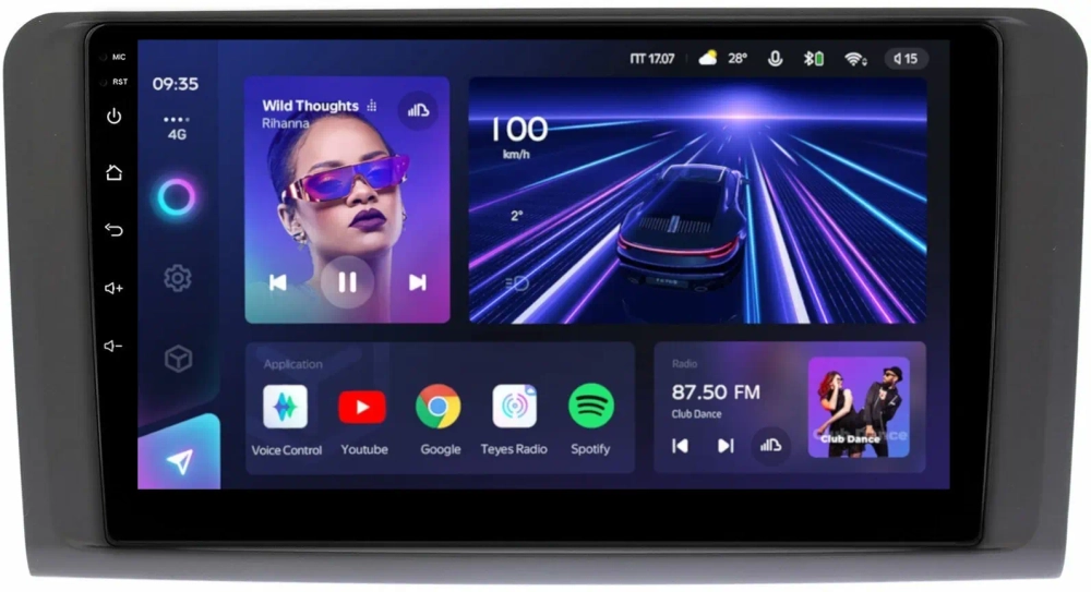 Магнитола для Mercedes-Benz GL (X164), ML (W164) 2005-2012 (рамка матовая) - Teyes CC3L на Android 10, 8-ядер, CarPlay, 4G SIM-слот