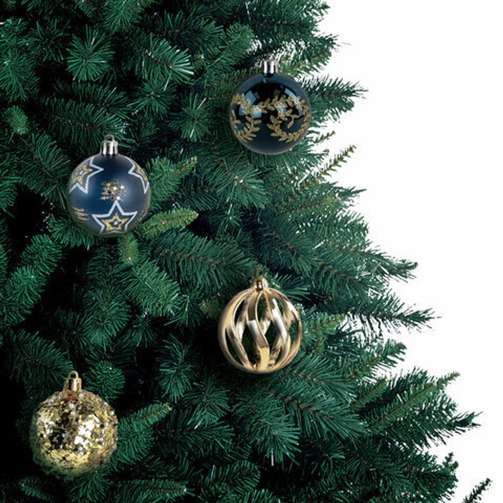 Шары ёлочные 9 шт., 6 см, "Polaris", пластик, бирюзовый/золото, ЗОЛОТАЯ СКАЗКА, 592177