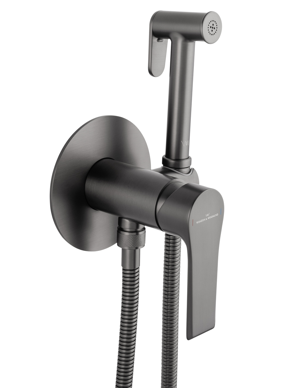 Смеситель с гигиеническим душем встраиваемый WONZON & WOGHAND BRILLIANT, Темный графит (WW-88829079-BGM)