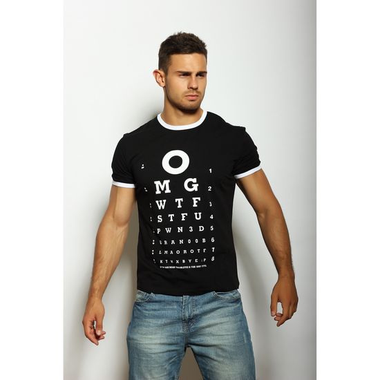 Мужская футболка черная с принтом Scandaloso OMG 010205m-EP