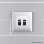 Телефонная розетка RJ-12 в стену двойная, "Avanti", "Закаленная сталь"