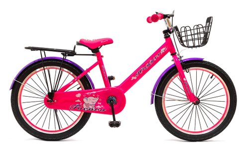Велосипед 20" HOGGER "TOCORO" сталь, ручной и ножной тормоз, корзина, розовый
