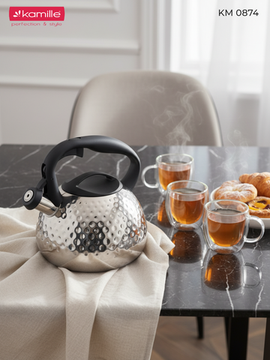 Чайник 2,7 л. из нержавеющей стали со свистком Kamille KM 0874