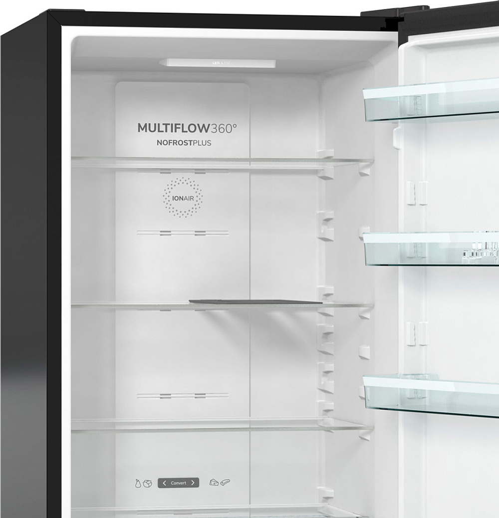 Отдельностоящий двухкамерный холодильник Gorenje NRK6201SYBK