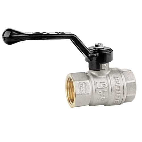 Кран латунный шаровой LD Pride 47.301, DN 40, PN 25, никелированный, муфта-муфта, рычаг