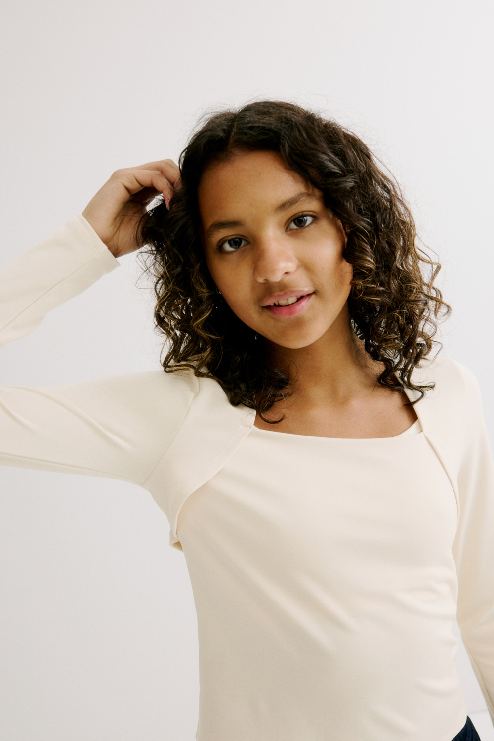 H&M Спортивная футболка с длинными рукавами DryMove™, светло-бежевый