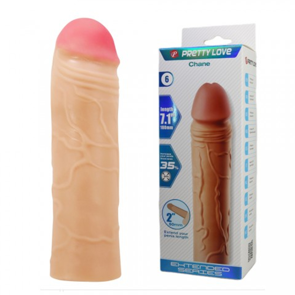 Реалистичная насадка на пенис Chane (18 см) телесная