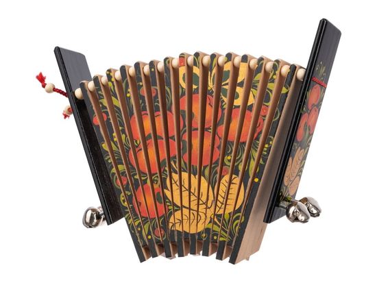 Трещотка пластинчатая «малютка», с бубенцами, Мастерская Сереброва MS-K1-TR-04