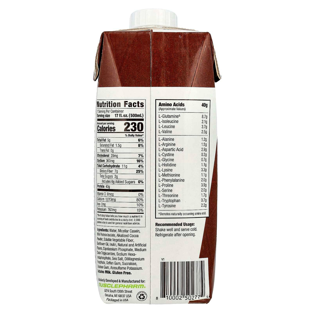 MusclePharm, Протеиновый коктейль Combat Ready ™, шоколадная помадка, 500 мл (17 жидк. Унций)