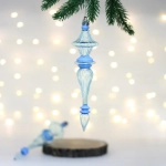 Елочные украшения «Изящные переливы» 4.5*4.5*19 см (набор 2 шт), Голубой