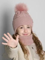 Шапка зимняя детская и снуд для девочки