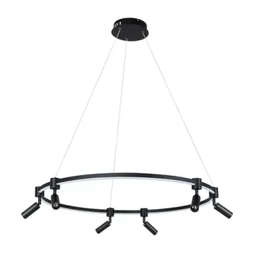 Подвесная люстра 75W 3000-6000K A2186SP-1BK черный Ring Arte Lamp