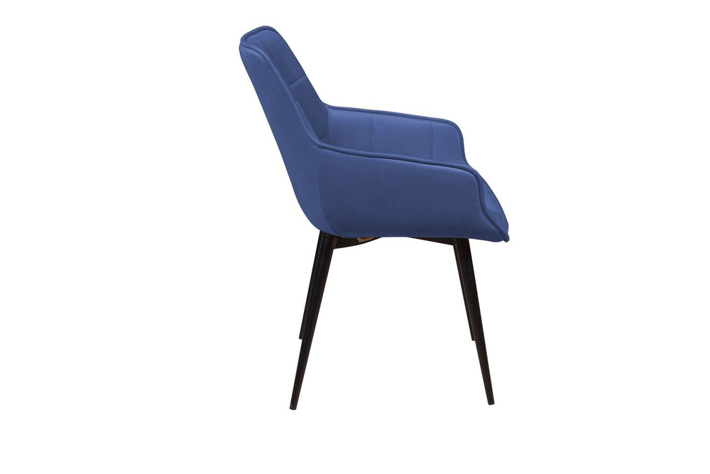 Стул с подлокотниками Capri, бархат синий 29 / опора конус