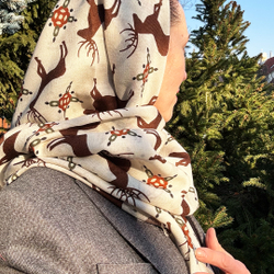 Шаль 120*120см, НОРДИК на белом